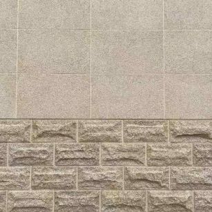 辽宁 黄金麻自然面蘑菇石配荔枝面干挂