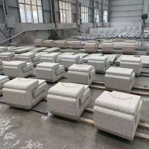 辽宁 白麻花岗岩异形加工-石凳，坐凳