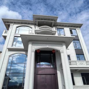 辽宁白麻别墅外墙干挂石材效果示例