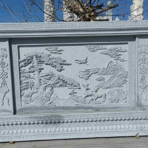 辽宁 芝麻白大型照壁，屏风，影壁