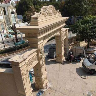 辽宁 黄金麻荔枝面花岗岩别墅门楼