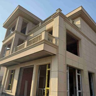 辽宁 黄金麻花岗岩石材荔枝面外墙干挂效果展示