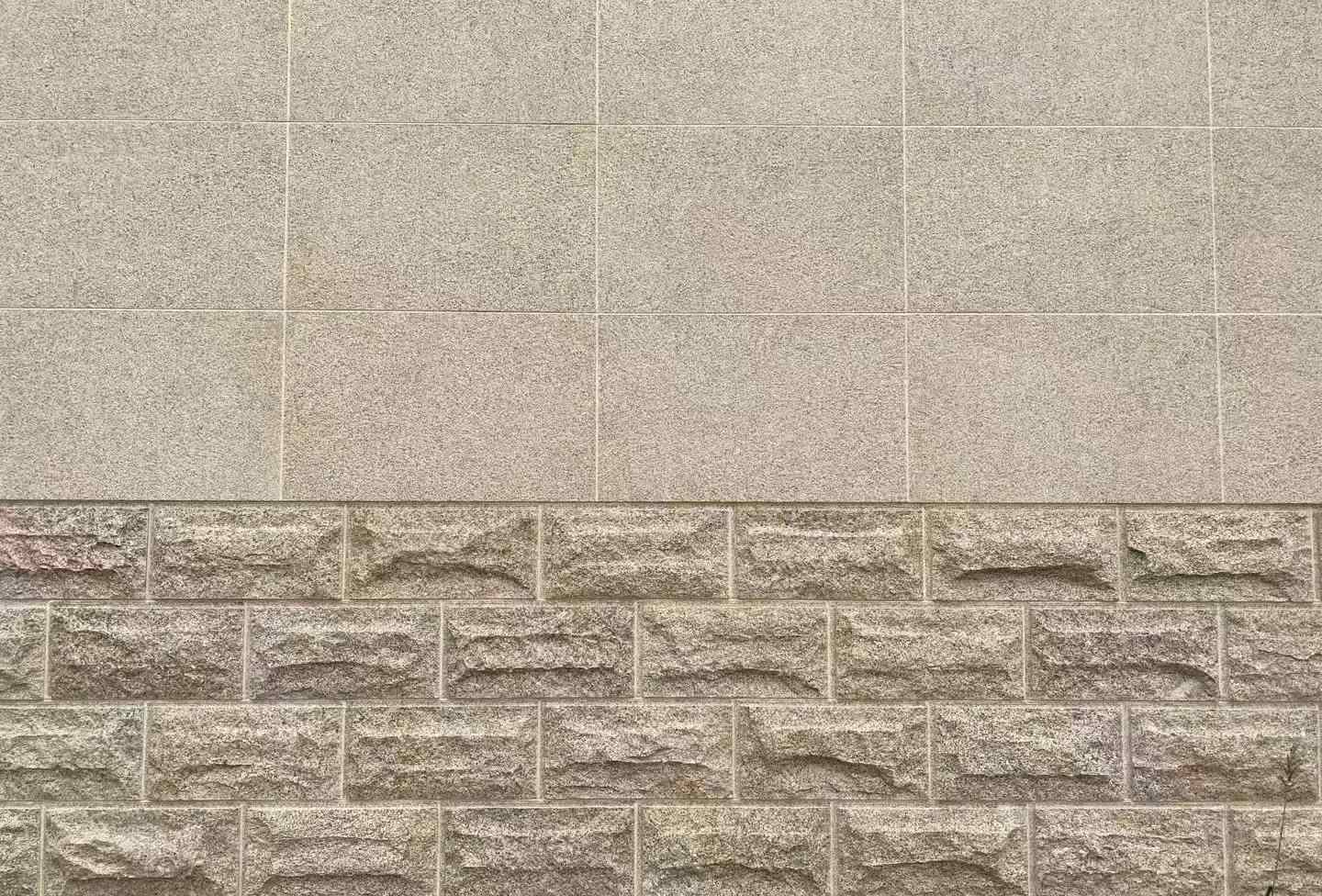 辽宁 黄金麻自然面蘑菇石配荔枝面干挂