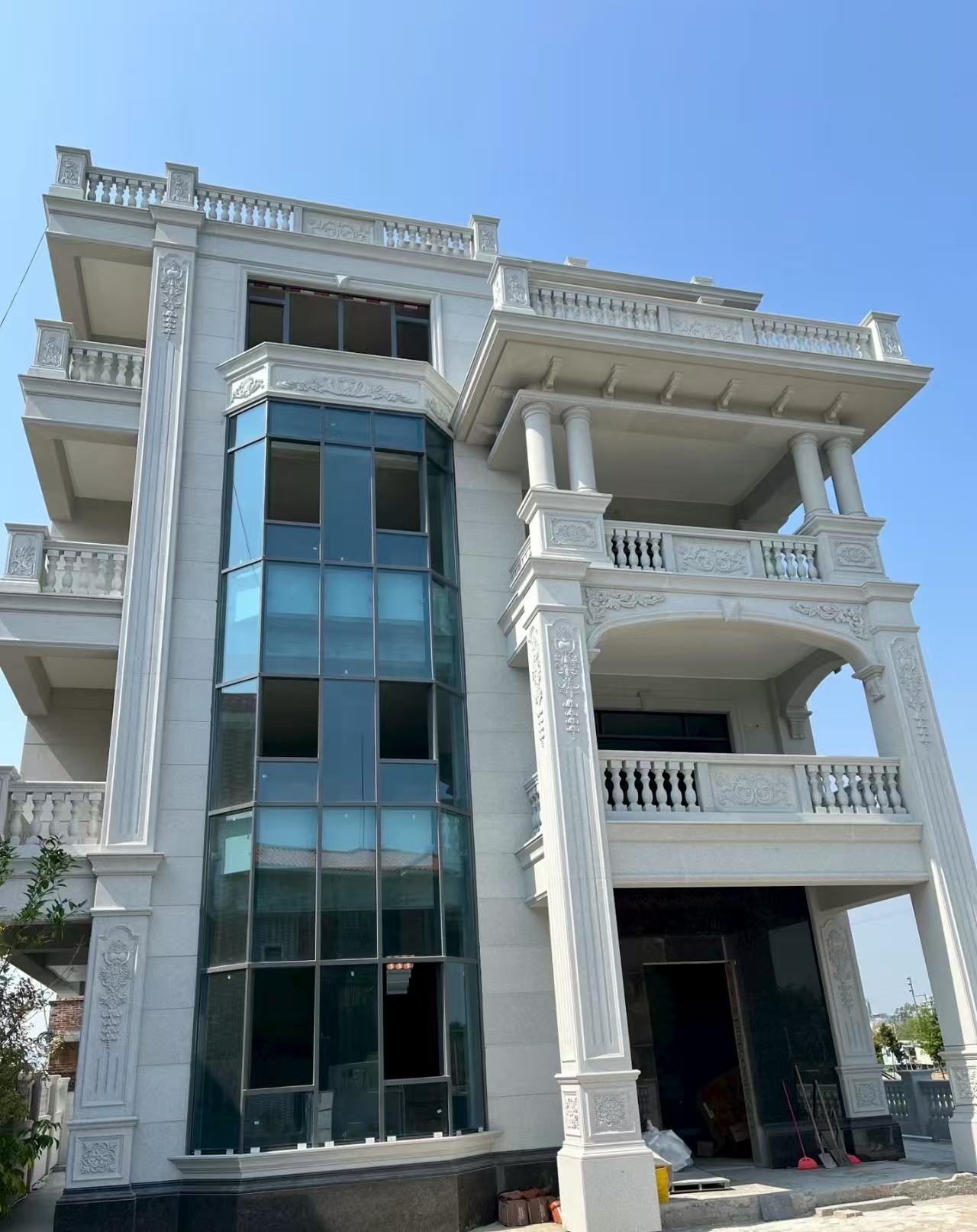 辽宁 白麻花岗岩别墅外墙干挂效果展示