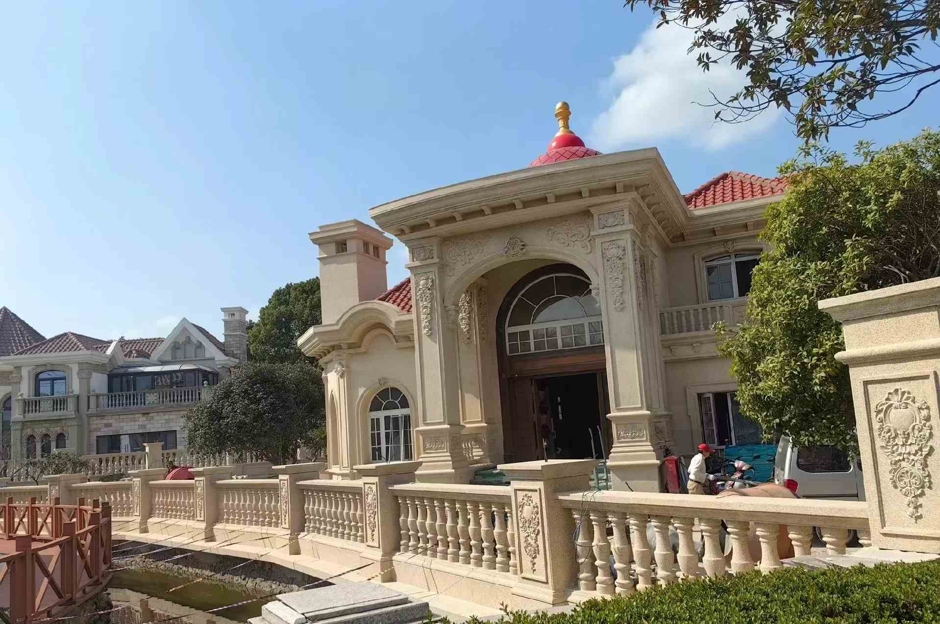 辽宁 黄金麻花岗岩欧式别墅