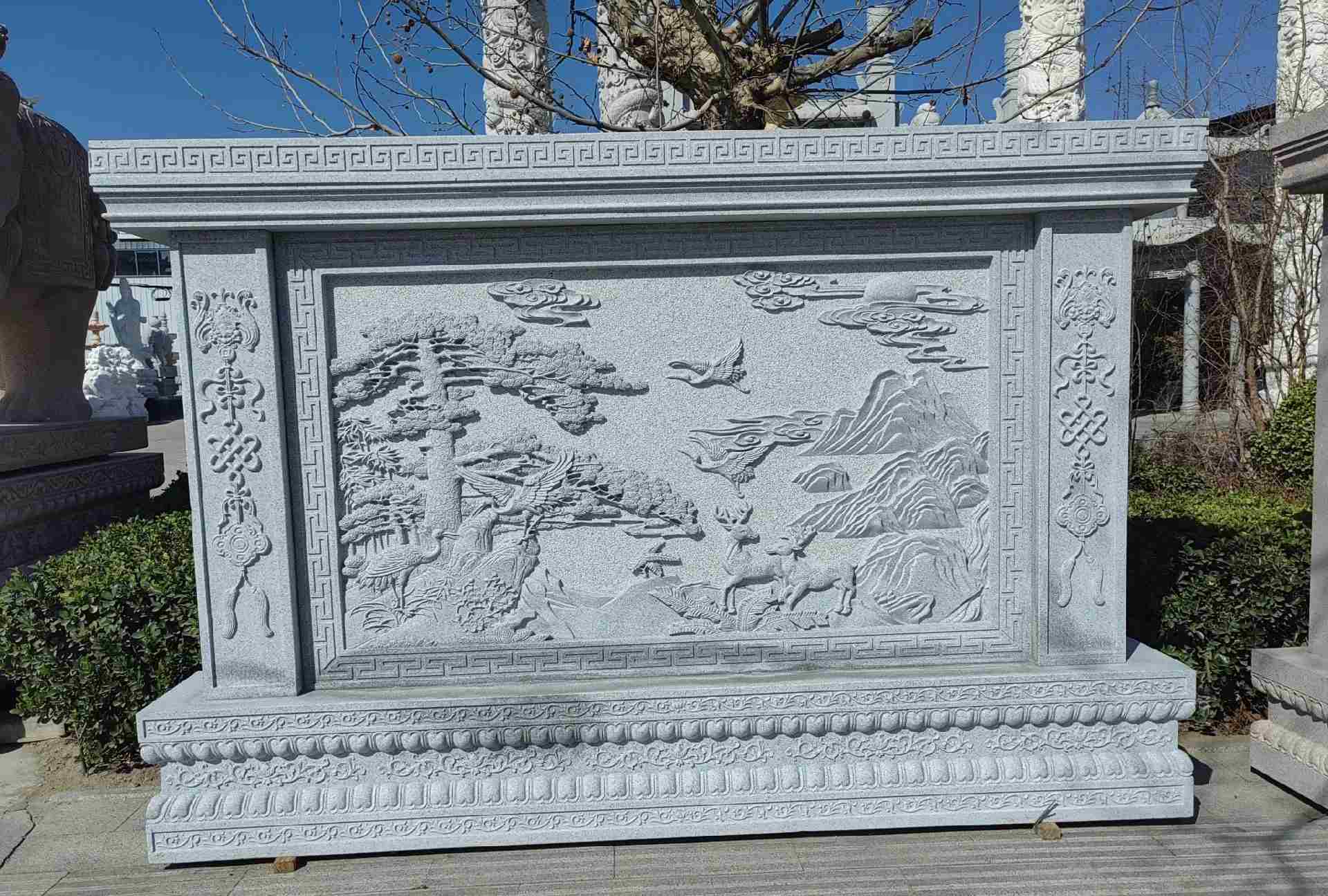 辽宁 芝麻白大型照壁，屏风，影壁