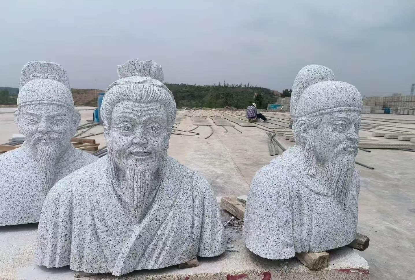 辽宁 白麻花岗岩石材人物立体雕刻