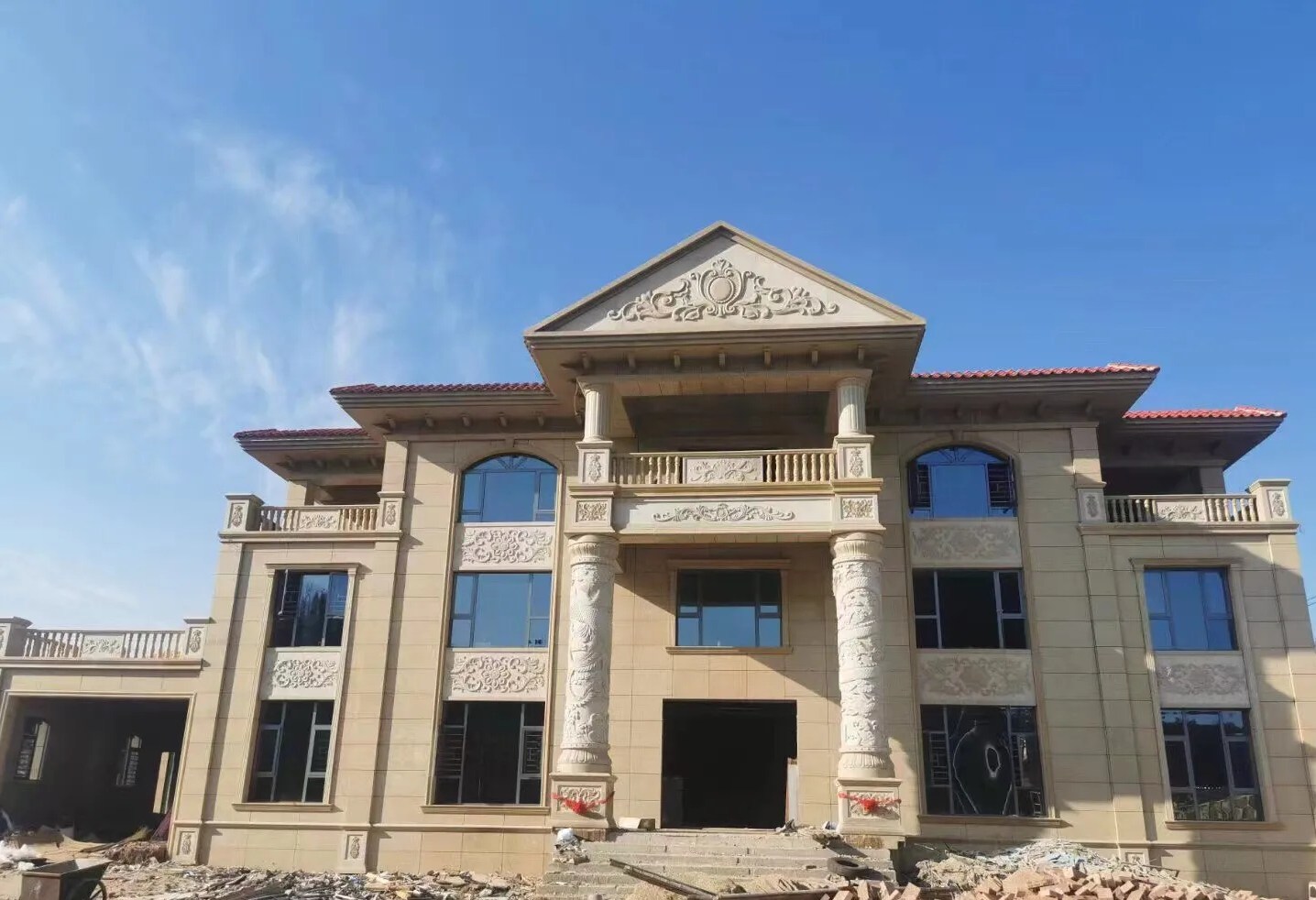 辽宁 黄金麻花岗岩别墅外墙干挂